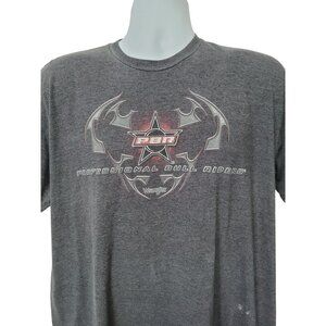 PBR Professional Bull Riders Gray Graphic T-Shirt By Wrangler - Short Sleeve - M